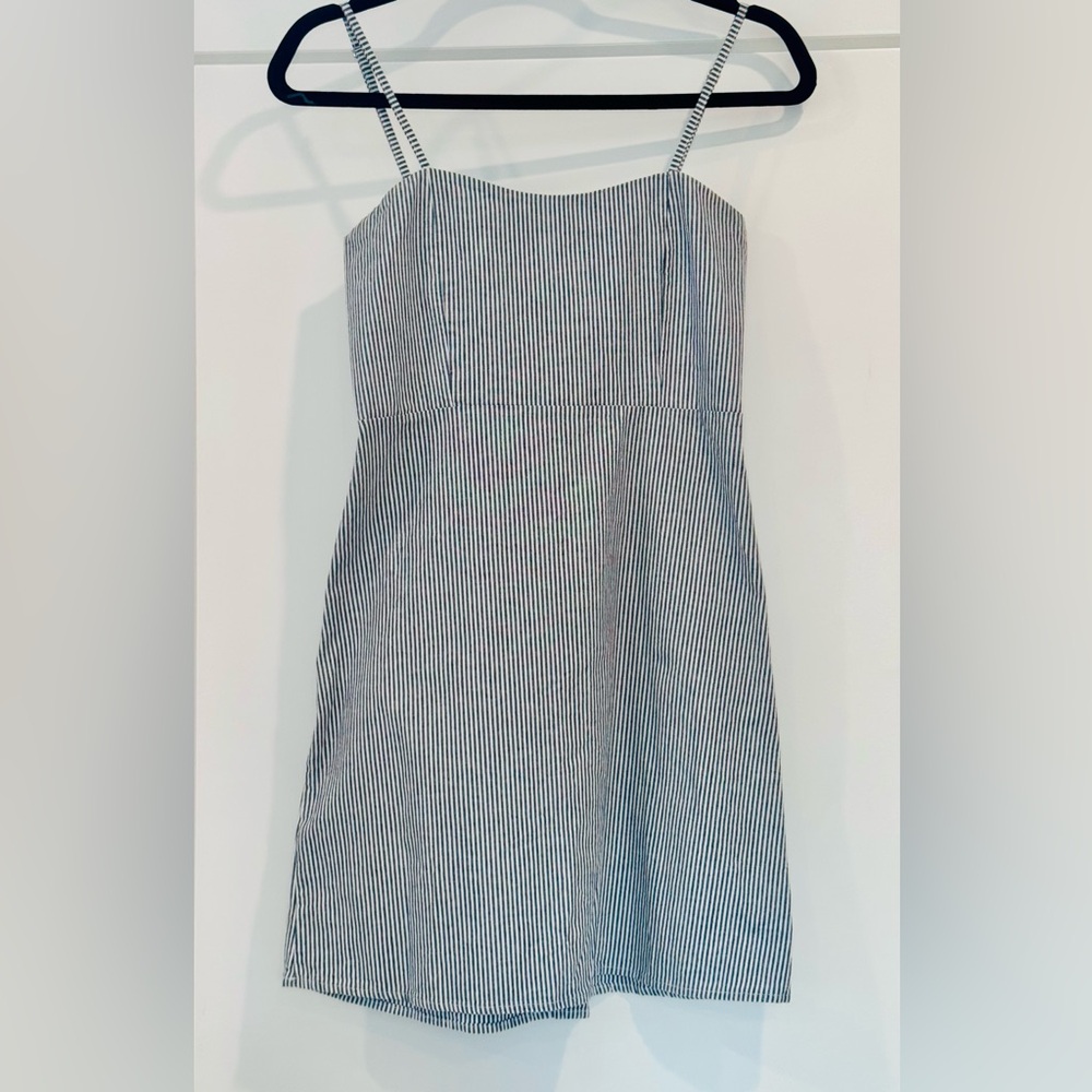 Brandy Melville Karla Mini Dress Women's One Size Blue Striped Spaghetti Strap